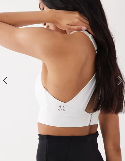 4505 active cross back high support sports bra with adjustable straps in white