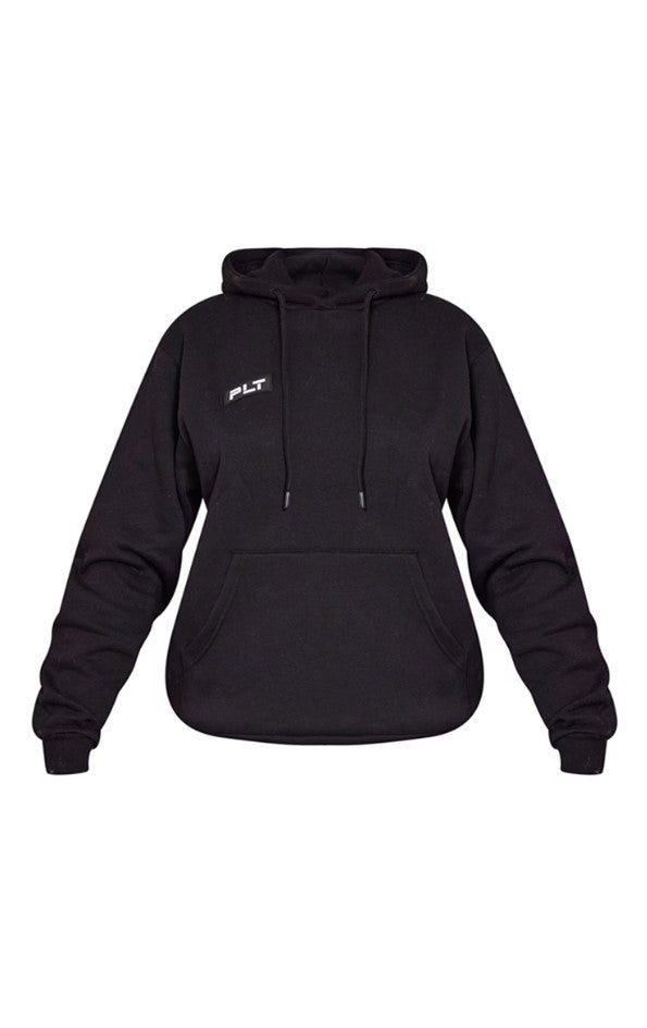 Logo Black Badge Detail Oversized Fit Hoodie