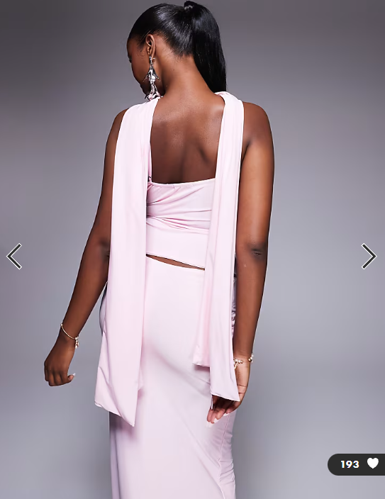 Fashionkilla double sculpted slinky scarf detail cami top co-ord in pink