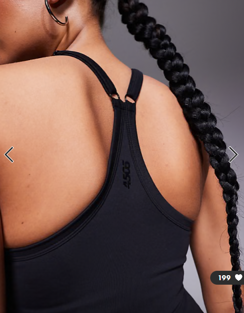 4505 Icon soft touch yoga cami with inner bra and adjustable straps in black