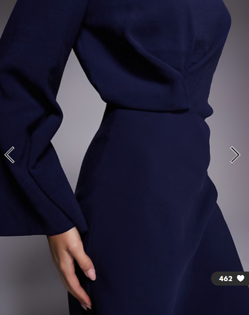 ASOS DESIGN long sleeve tucked waist bias maxi dress in navy