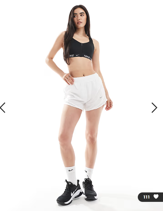 Nike Running Tempo Dri-FIT mid rise 3 inch shorts in white