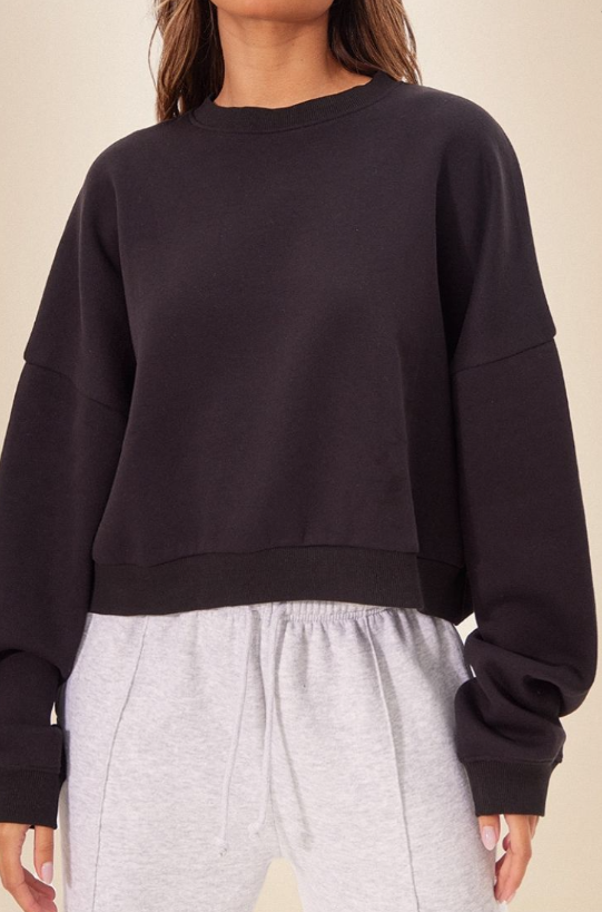Black Oversized Boxy Sweatshirt
