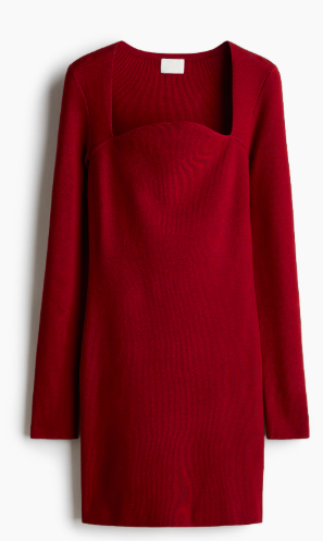 H&M-KNITTED MINI DRESS