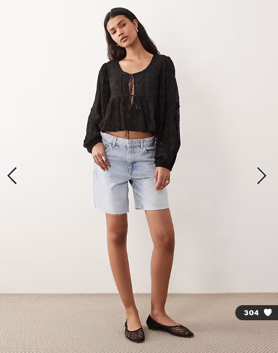 Miss Selfridge scoop neck tie front blouse in black