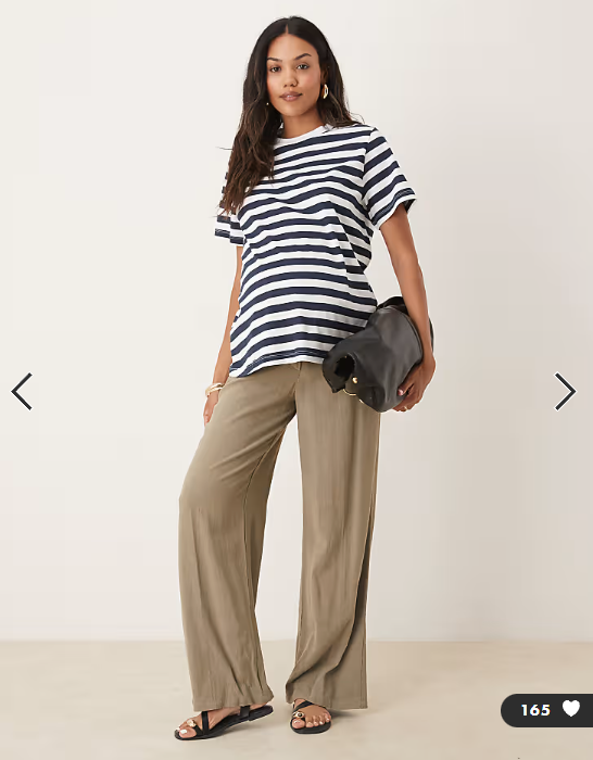 ASOS DESIGN Maternity regular fit t-shirt in navy stripe