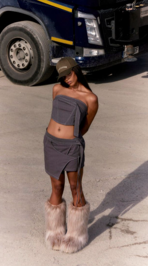 Grey Bodycon Mini Skirt