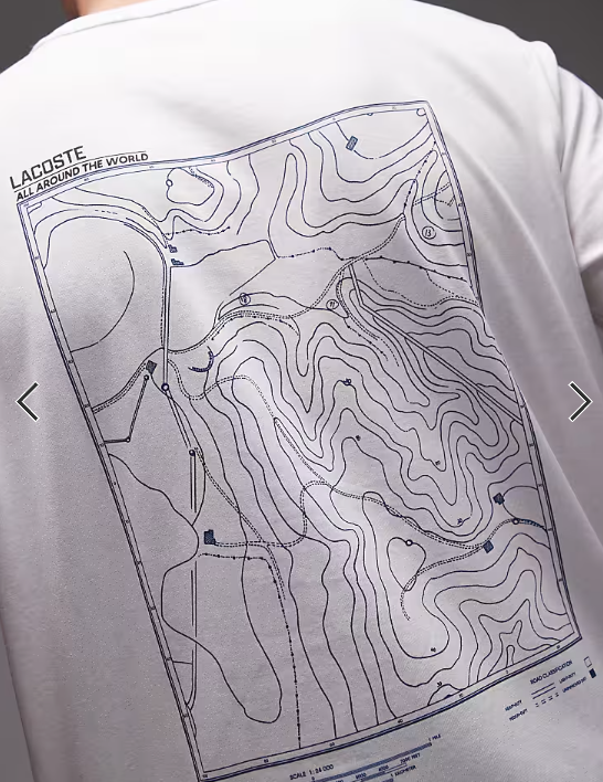 Lacoste back print t-shirt in ivory