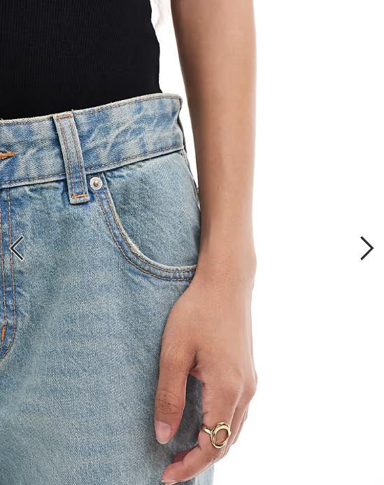 ASOS DESIGN Petite low rise baggy jeans in pale vintage blue