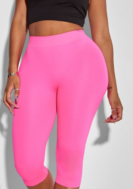 Shape Pink Stretch Seamless Capri Leggings
