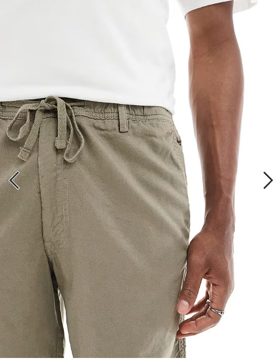 Jack & Jones 2 pack linen blend shorts in khaki and grey