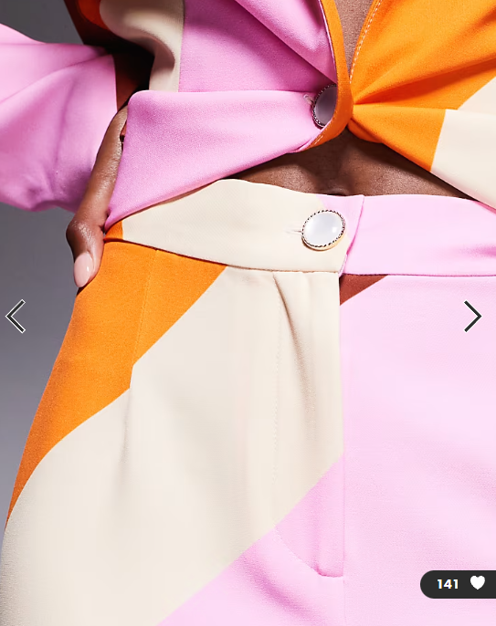 ASOS LUXE co-ord tailored suit trousers in striped print in pink