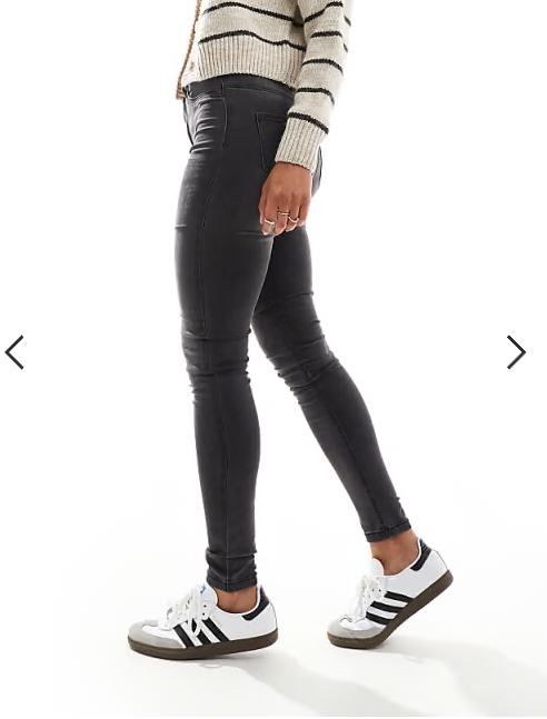 Noisy May Callie high waist skinny jeans in washed gray