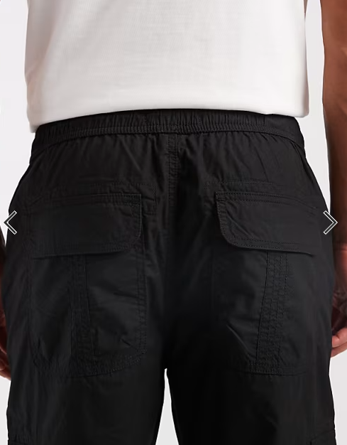 Brave Soul cotton poplin cargo pants in black