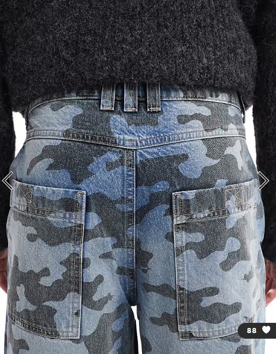 COLLUSION X007 xl baggy jeans in laser print camo