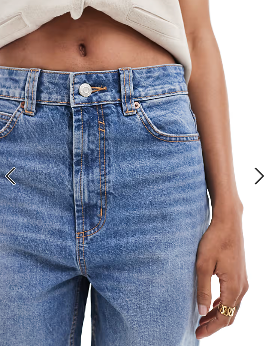 ASOS DESIGN Tall wide leg dad jeans in mid blue