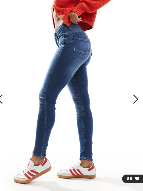 ONLY Power push up skinny jeans in dark blue