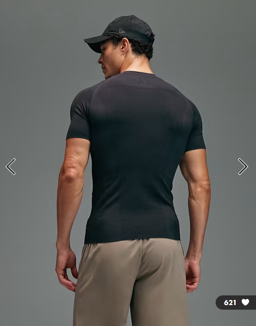 4505 seamless physique defining muscle fit compression base layer t-shirt in black