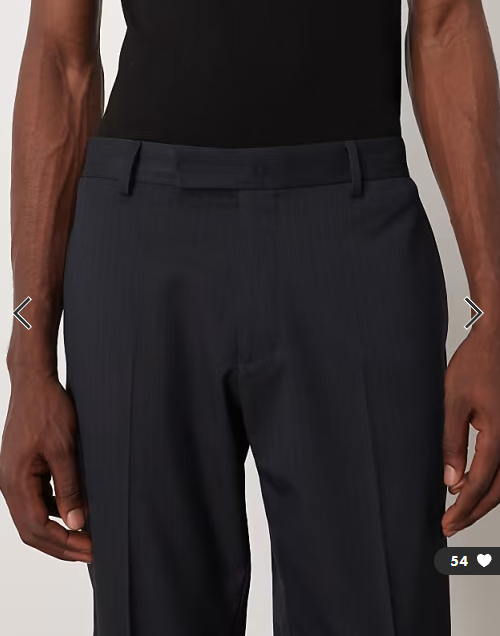 ASOS DESIGN straight pinstripe suit trousers in navy