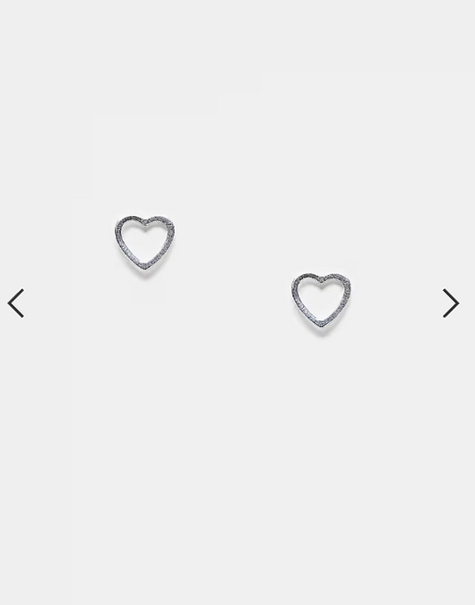 Kingsley Ryan open heart earrings in silver