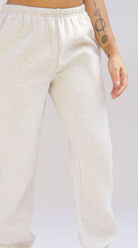 Petite Oatmeal Basic Cuffed Hem Joggers
