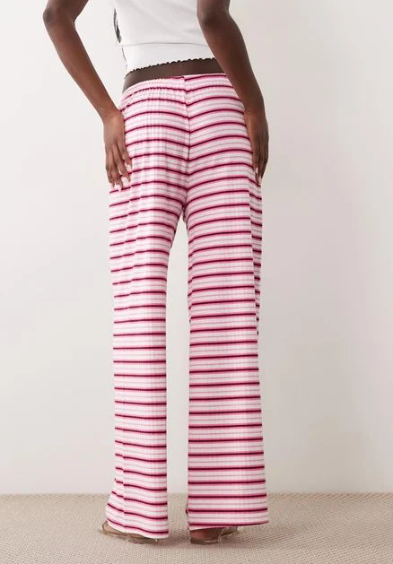 Ginatricot supersoft jersey wide le trousers with pink