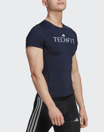 adidas Men's adidas Logo Pattern Alphabet Printing Round Neck Short Sleeve Blue T-Shirt