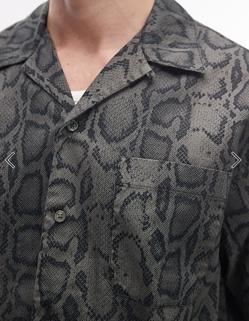 Carhartt WIP snake camo print shirt in dark khaki