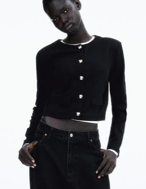 H&M - Shoulder-pad cardigan - black