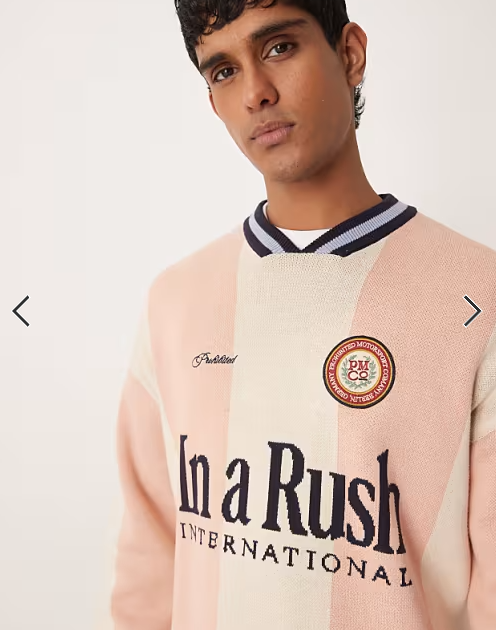 Prohibited overdrive knitted long sleeve jumper in pink