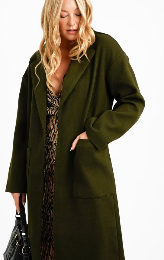 Topshop - asos - Topshop Chuck On Coat In Khaki