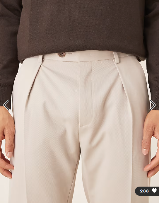 ASOS DESIGN smart tapered chino trouser in stone twill