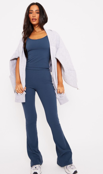 Petite Midnight Blue Contour Sculpt Foldover Pants