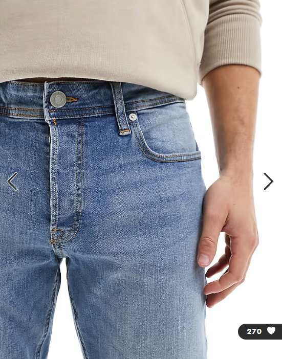 Jack & Jones Glenn slim leg jeans in light wash denim