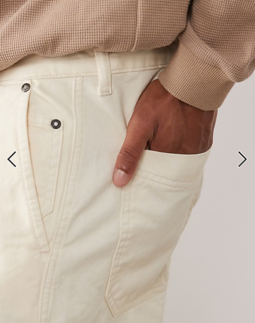 Jack & Jones Alex baggy workwear pants in white