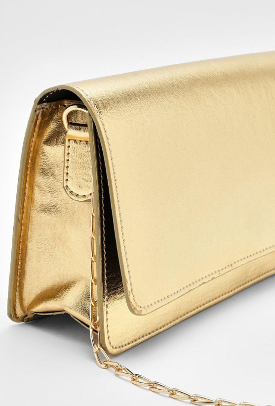 Boohoo Metallic Cross Body Bag - gold
