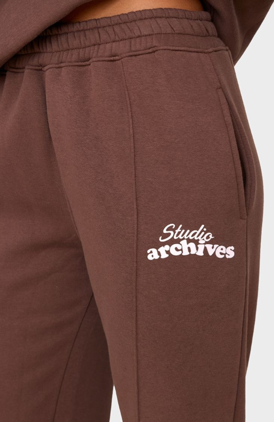 Chocolate Studio Archives Seam Detail Wide Leg Joggers