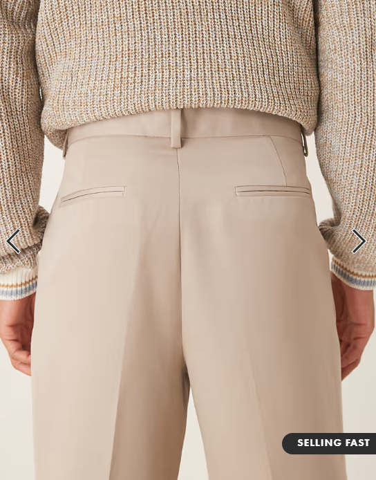 ASOS DESIGN smart wide leg trousers in stone