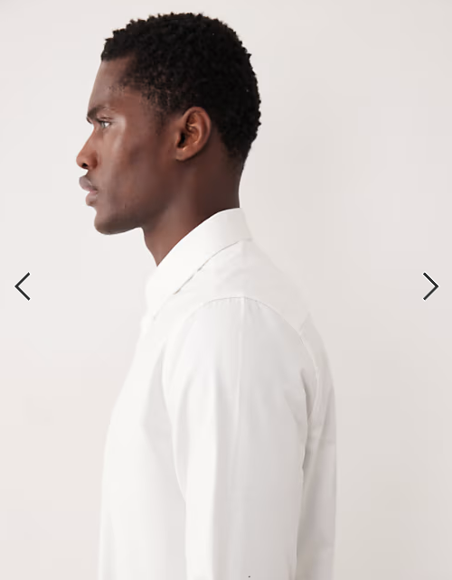 ASOS DESIGN slim fit easy iron smart twill shirt in white