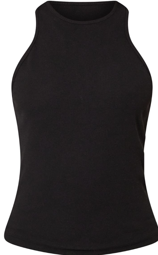 Recycled Black Rib Racer Vest