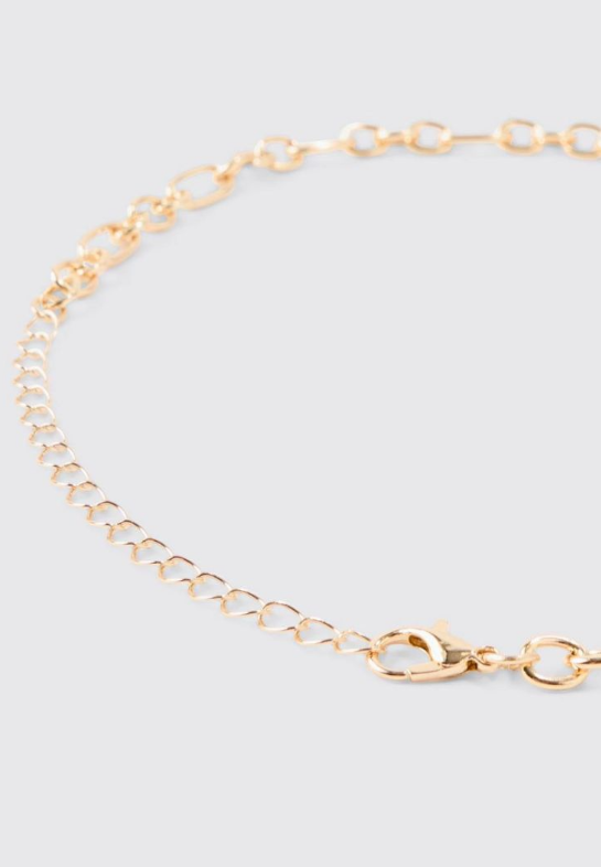 Melted Chain Detial Necklace In Gold - gold