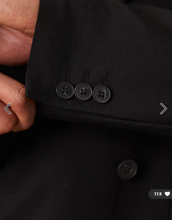 ASOS DESIGN relaxed square shoulder suit jacket in black