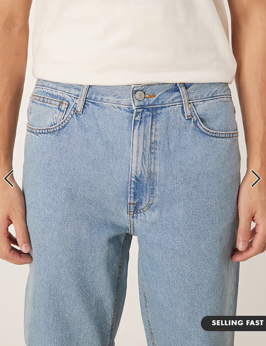 ASOS DESIGN straight leg jeans in light wash blue