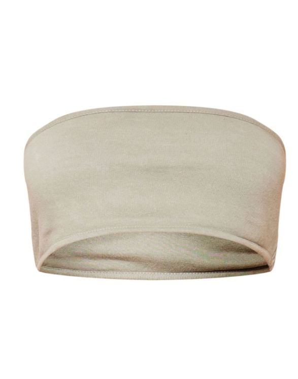 Petite Sage Green Acid Wash Bandeau Top