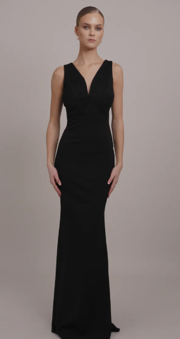V NECK MAXI - Occasion wear - black