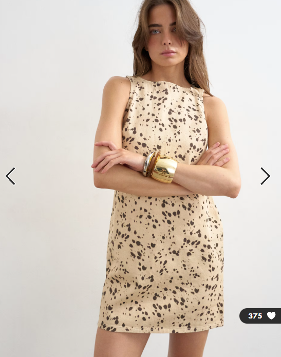 Topshop denim shift dress in deer print