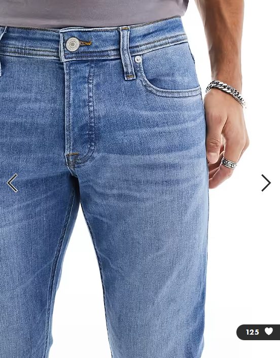 Jack & Jones Glenn slim tapered fit jeans in mid blue wash