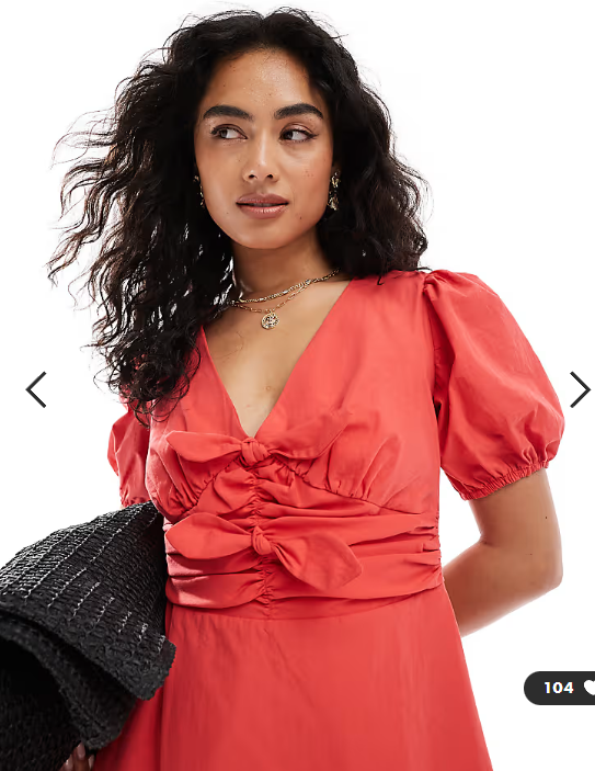 New Look double bow mini dress in red