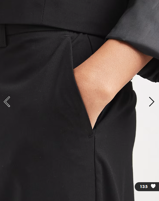 Pieces tailored high waisted wide leg trousers co-ord in black