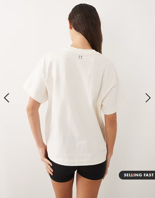 4505 Icon heavyweight cotton oversized t-shirt with quick dry finish in off white